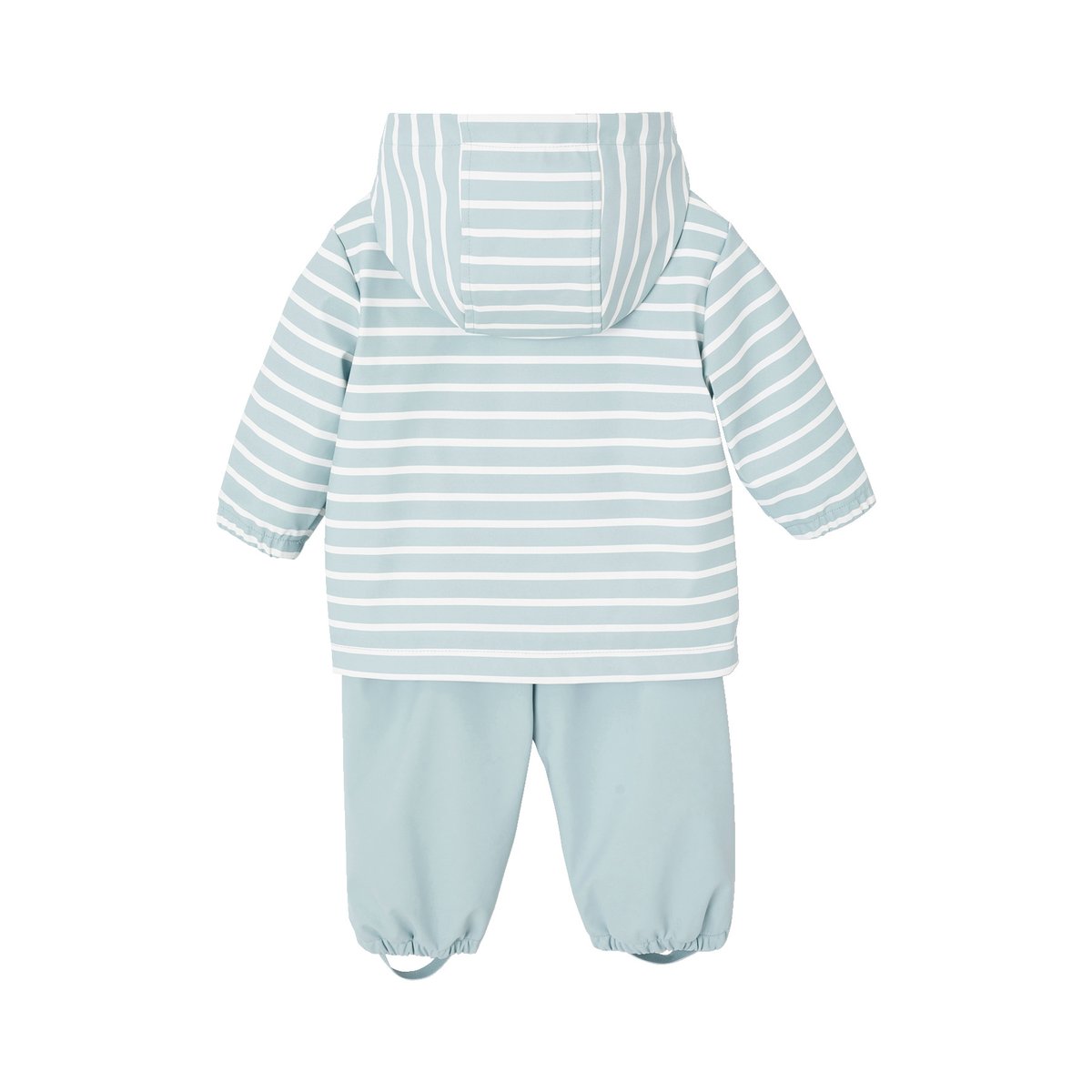Ensemble pluie bébé ciré et pantalon bleu grisé, VERTBAUDET