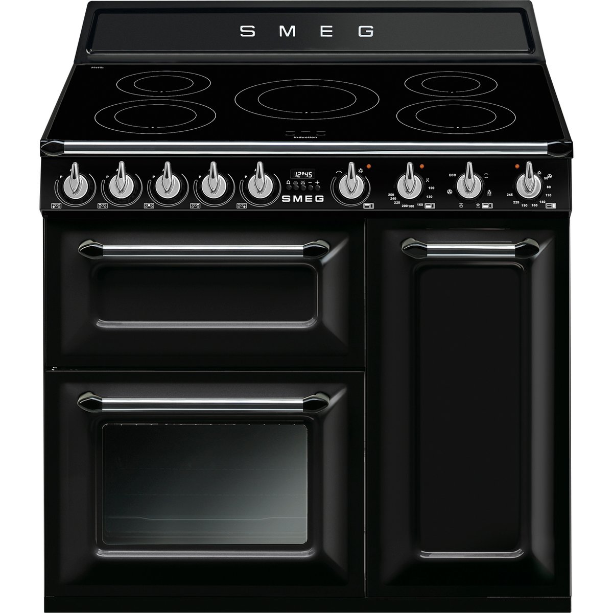 Piano de cuisson induction 5 feux 90 cm TR93I noir brillant, SMEG