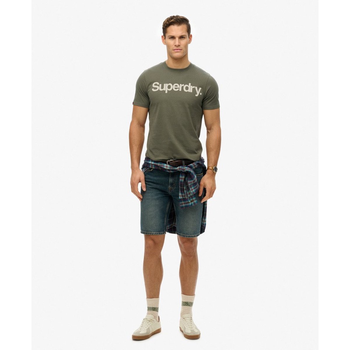 T-shirt Core Logo kaki foncé, SUPERDRY