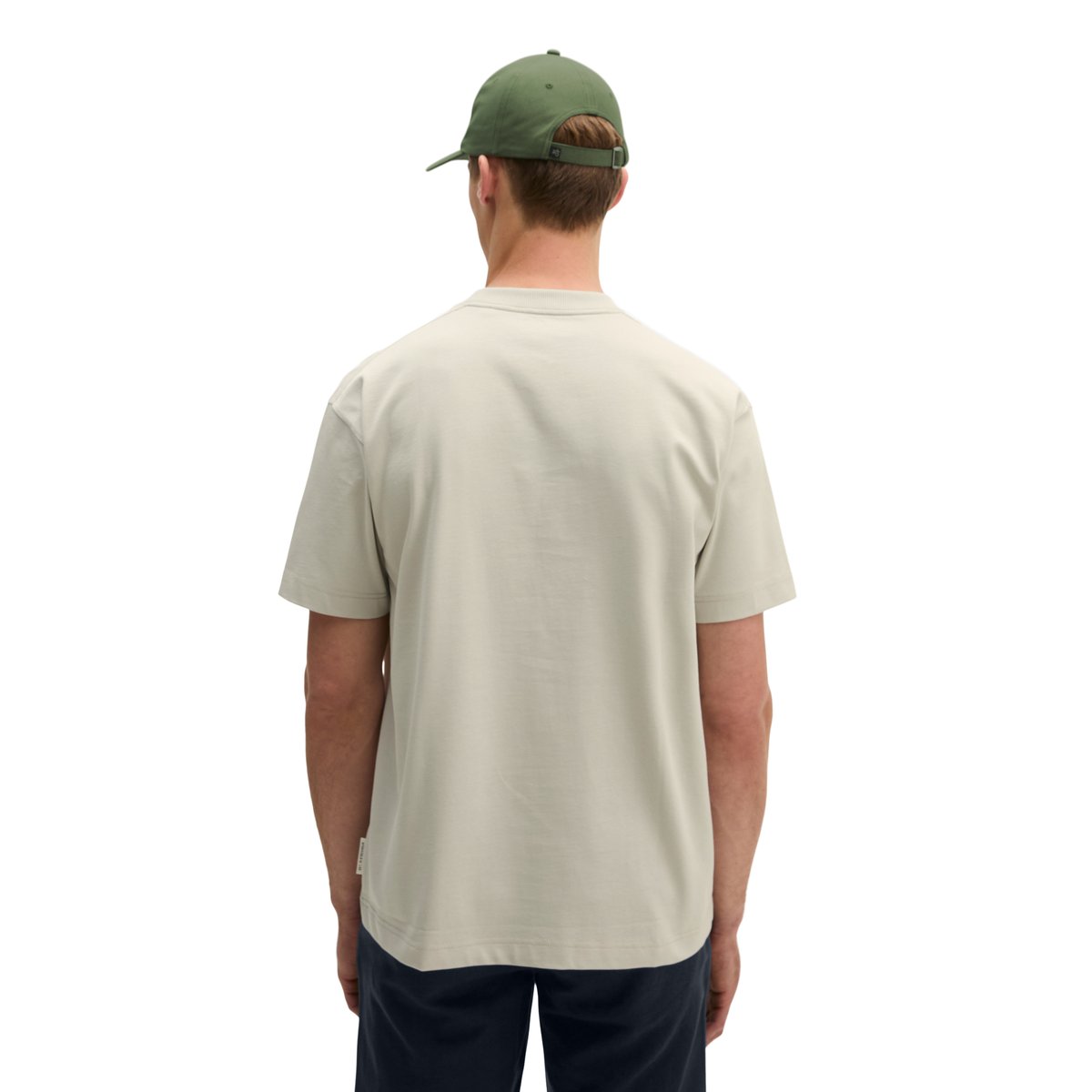 T-shirt loose en jersey de coton bio épais marron gris, MARC O'POLO