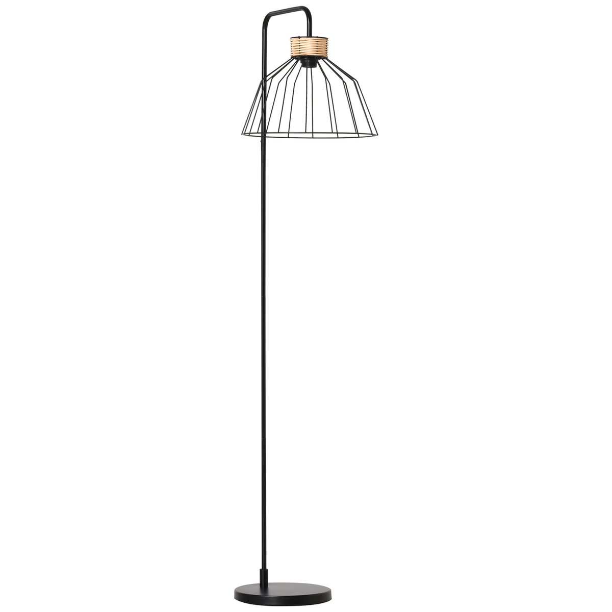 Lampadaire Métal Noir noir, HOMCOM