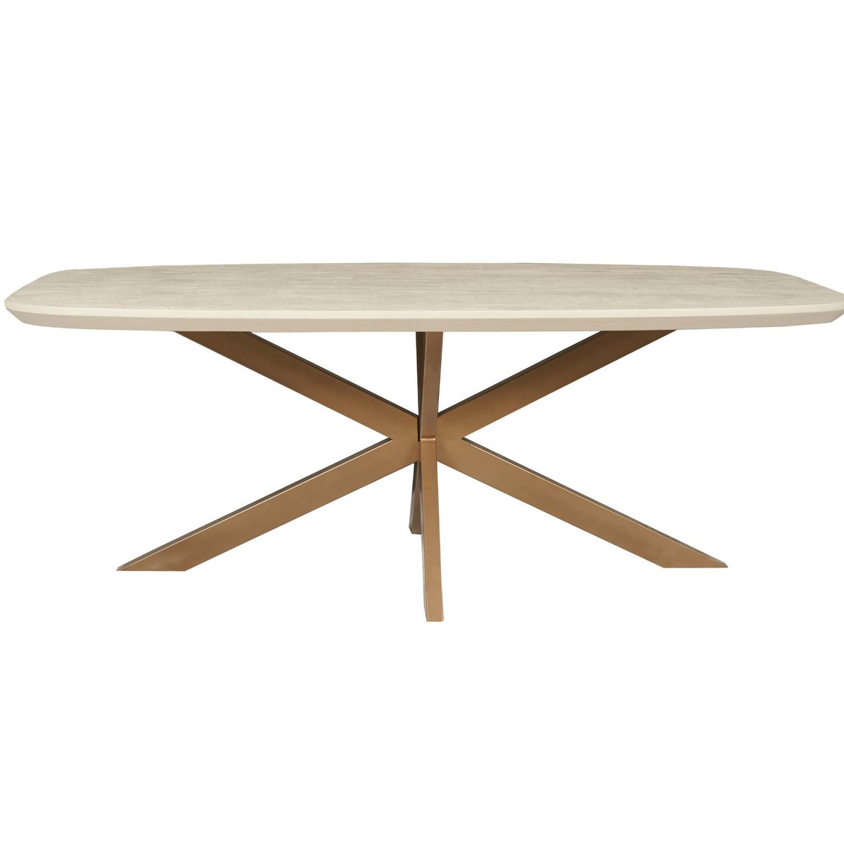 Table à manger 10 places bois/métal CORTINA beige / bronze, PIER IMPORT