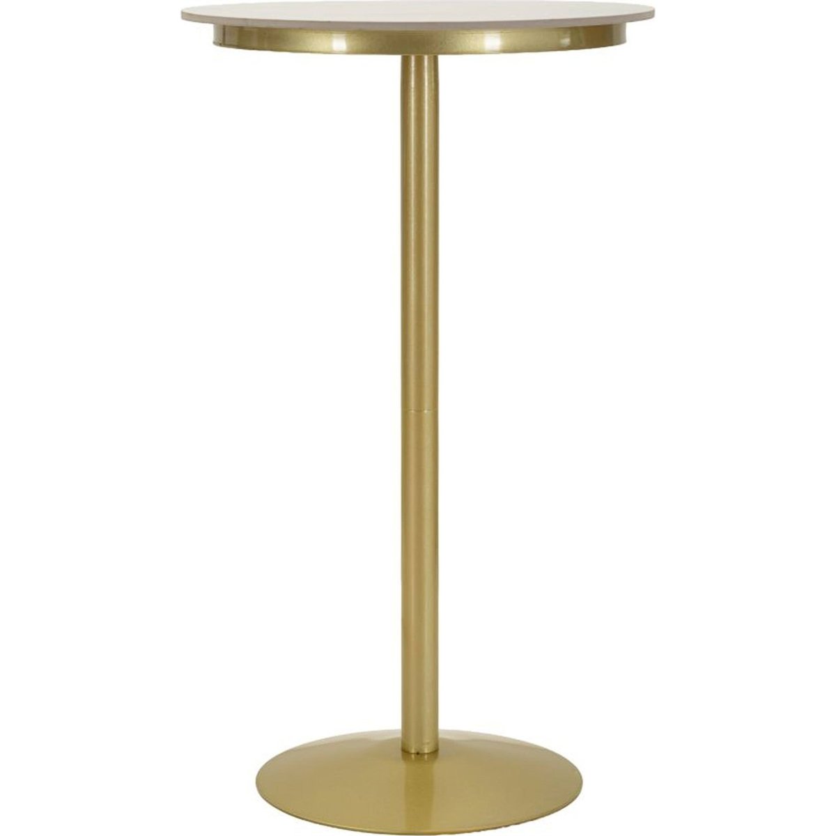 Table de bar ronde effet marbre GLAM or et blanc, RECOLLECTION