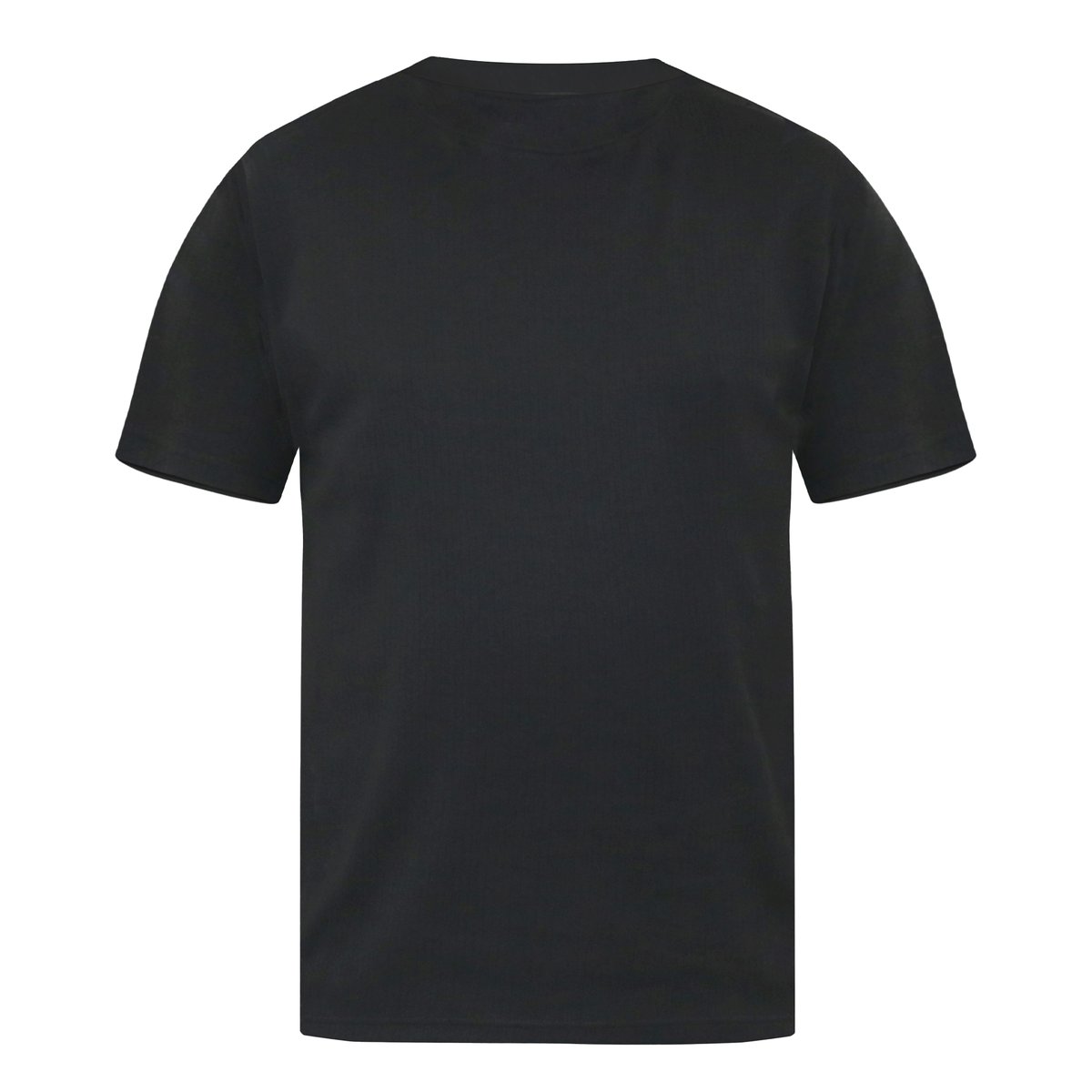T-shirt uni manches courtes grande taille MOTHERWELL noir, DUKE