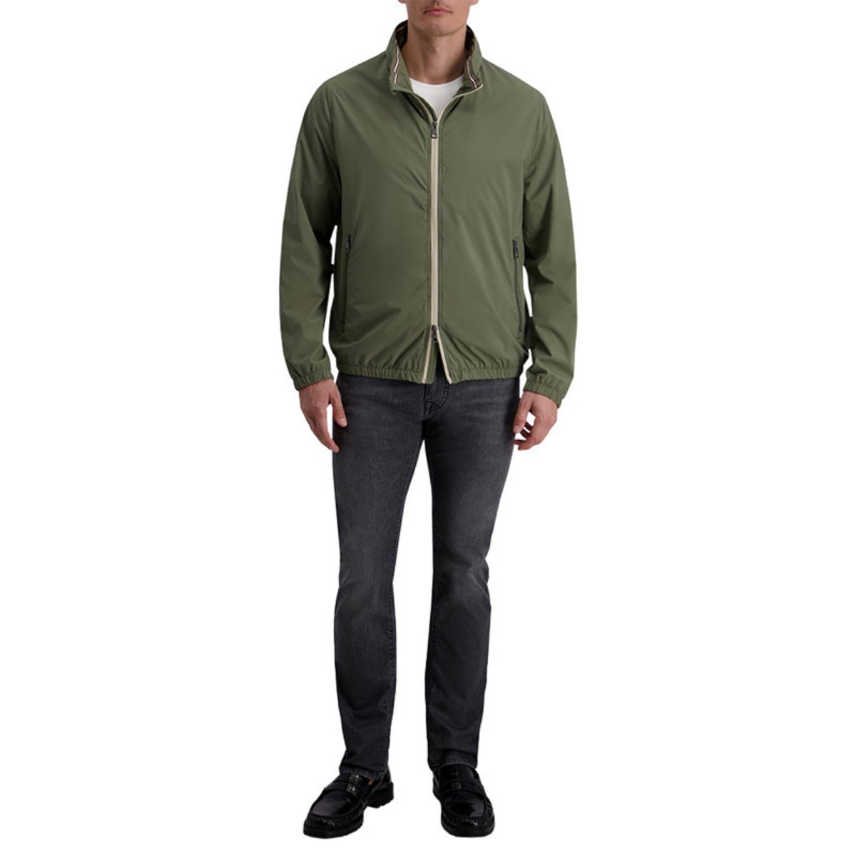 Blouson kaki uni avec une coupe droite et une fermeture zippée vert, CARDIN SPORTSWEAR