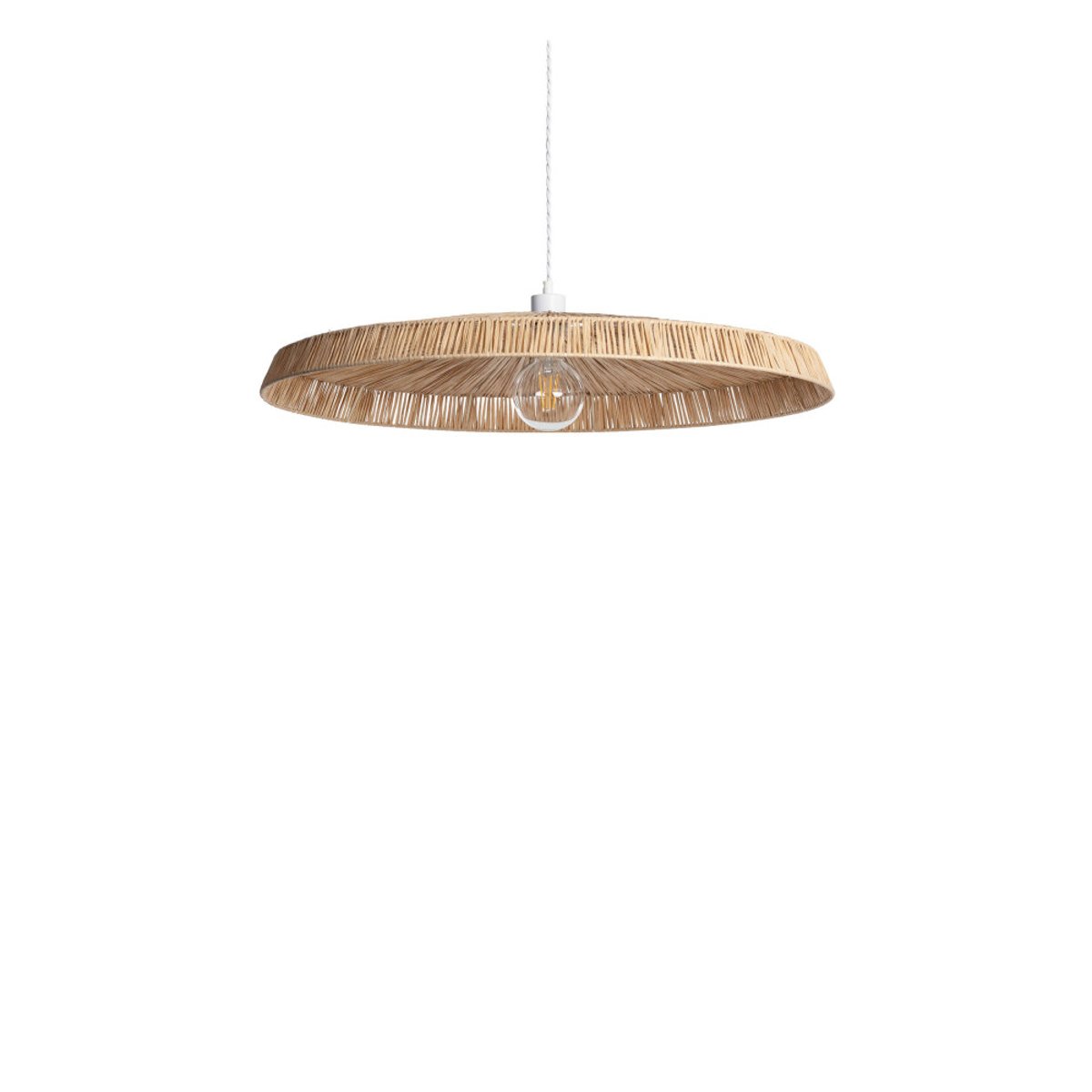 Suspension ronde en raphia 75cm- ORBE bois clair, DRAWER