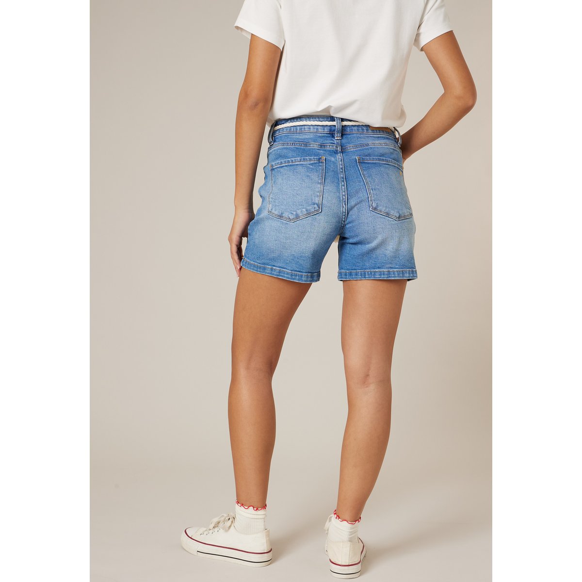 Short slim femme en jean MINA light stone used, DEELUXE