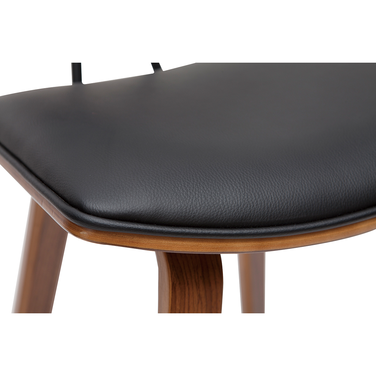 Tabourets de bar design marron et bois clair H69 cm (lot de 2) VASCO noyer / noir, MILIBOO