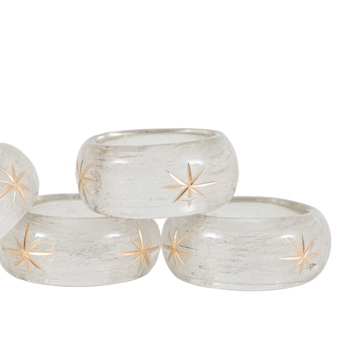 Set of 4 Deco Luxe Snowflake Napkin Rings transparent, ÉDITÉ