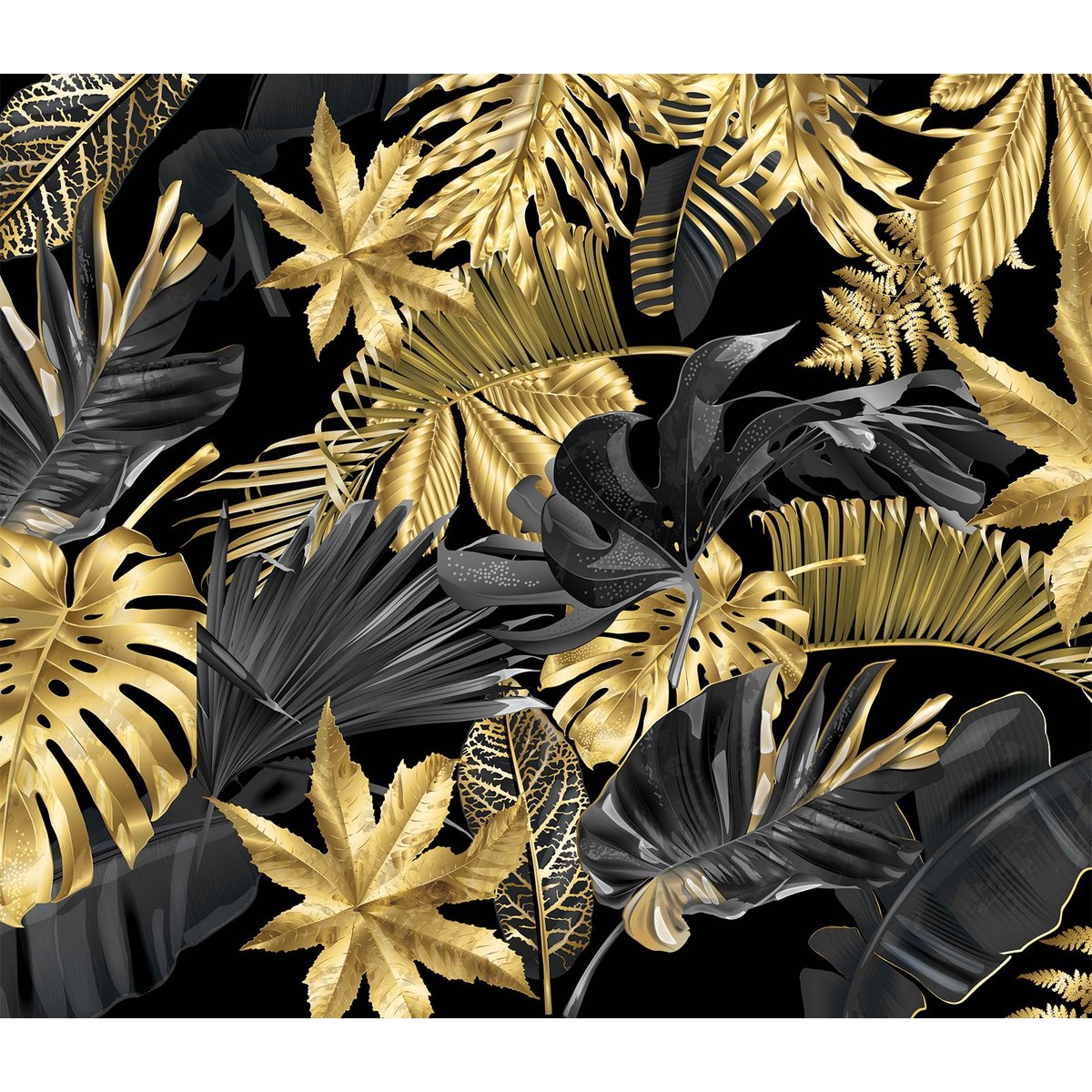 Papier peint feuilles luxury tropical intissé, HEXOA