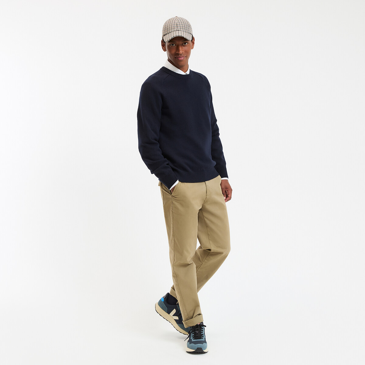 Pull col rond lambswool, Signature, ELIOT bleu marine, LA REDOUTE COLLECTIONS