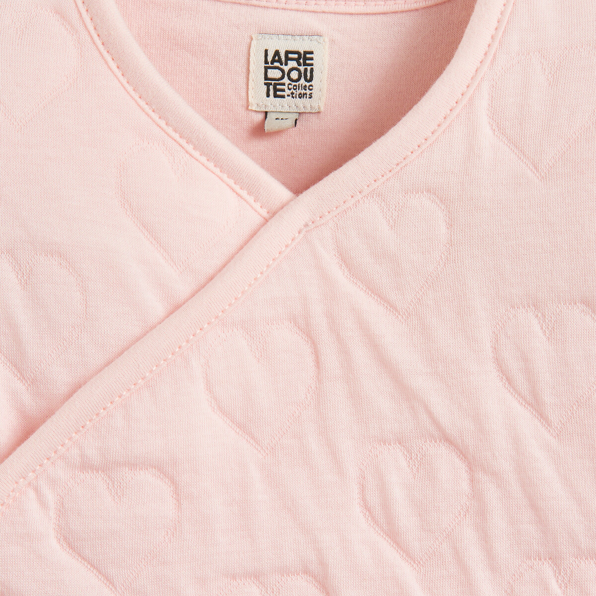 Conjunto de 2 peças, sutiã e calças com pés, com motivo de corações em relevo rosa, LA REDOUTE COLLECTIONS