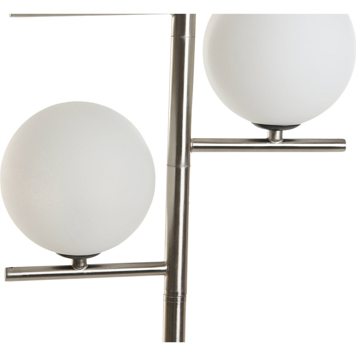 Lampadaire sur pied en marbre et verre opalin gris marbre et blanc opalin, RECOLLECTION