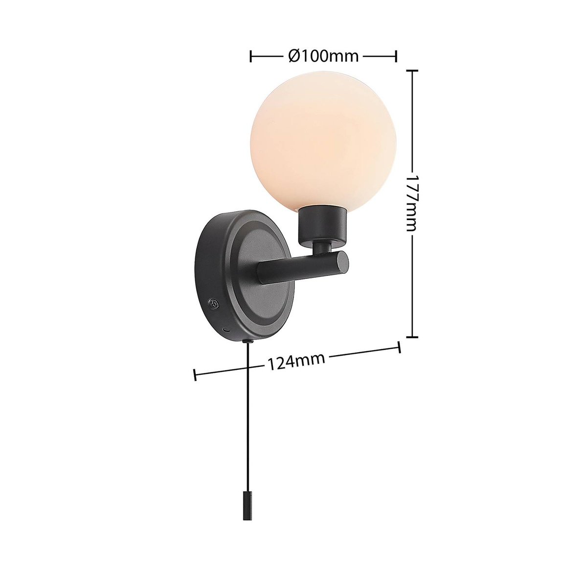Applique en métal moderne, Zaniba noir mat, LINDBY