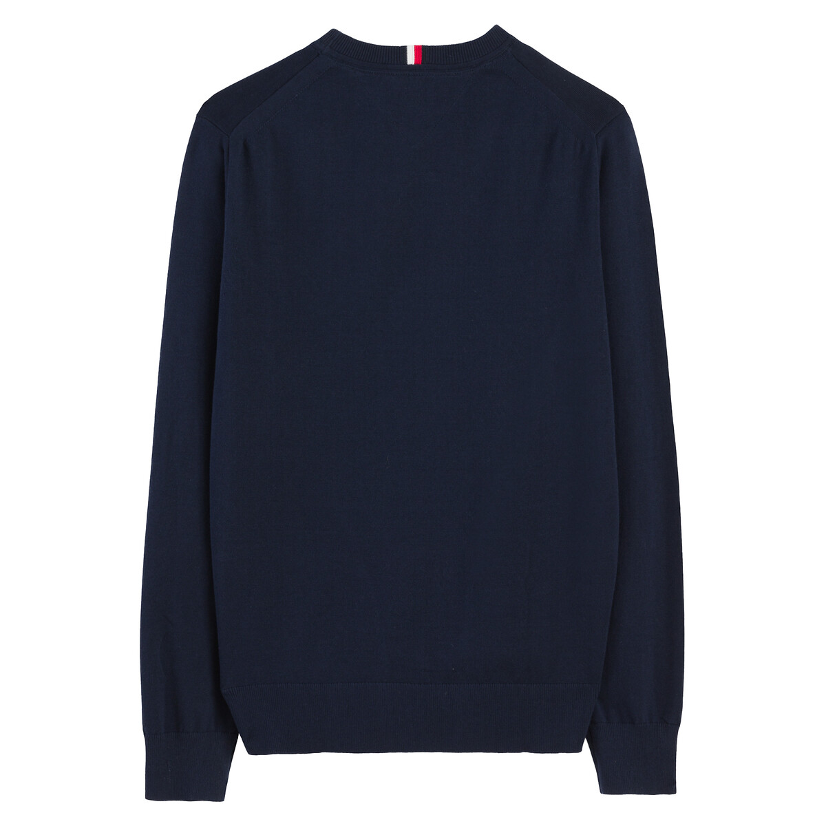 Cotton Mix Logo Jumper with Crew Neck navy blue, TOMMY HILFIGER