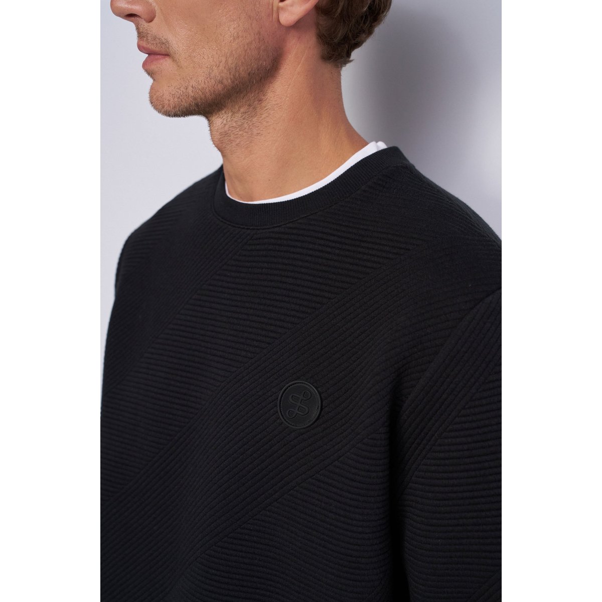 SWEAT À MOTIF EN RELIEF noir, SALSA JEANS