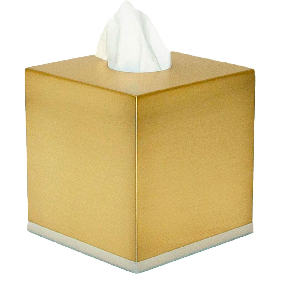 Boîte à mouchoirs carrée en métal doré 12.5x12.5x13cm doré, WADIGA