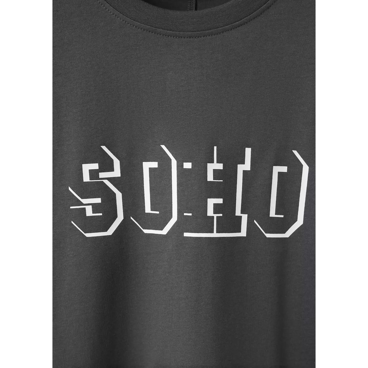 T-shirt coton détail imprimé gris anthracite, MANGO TEEN