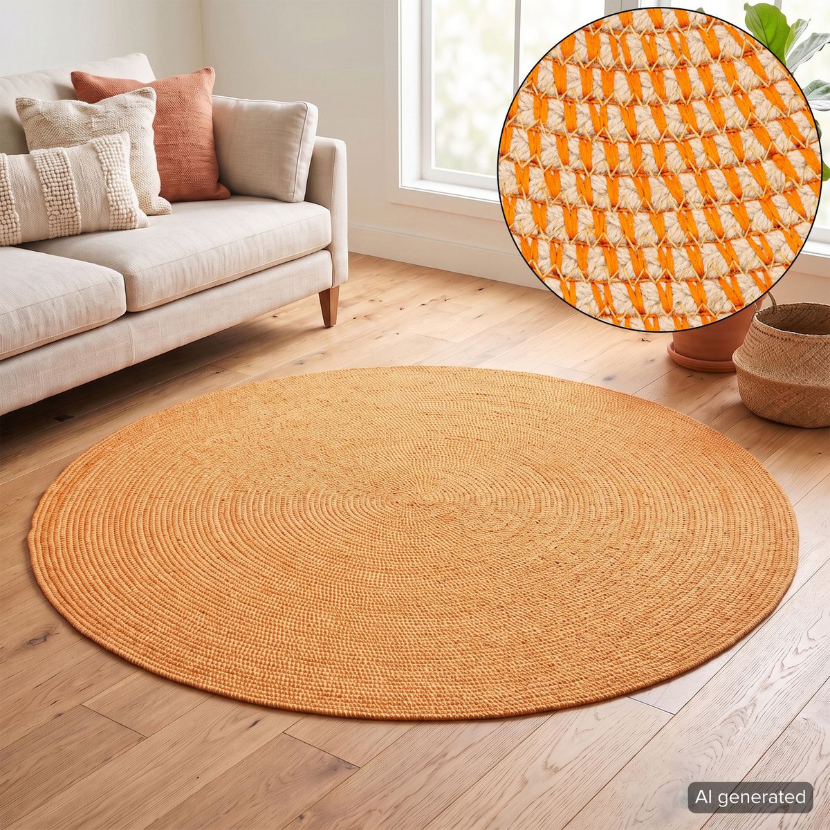 Tapis d'intérieur/d'extérieur fabriqué à la main - SOLARIS orange, GINO FALCONE