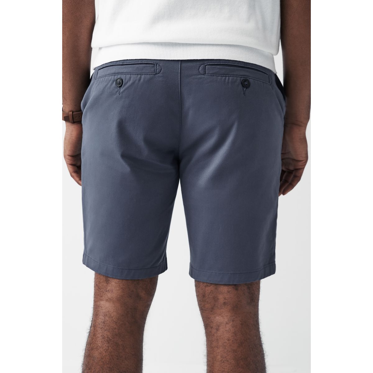 Short chino stretch bleu moyen, NEXT