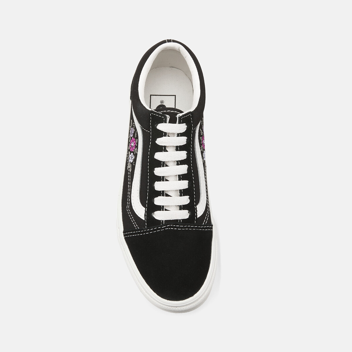 Baskets Old Skool noir brodé fleurs, VANS