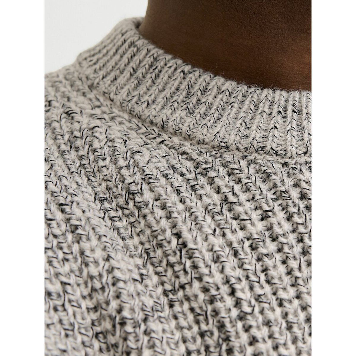 Pull col rond beige, JACK & JONES