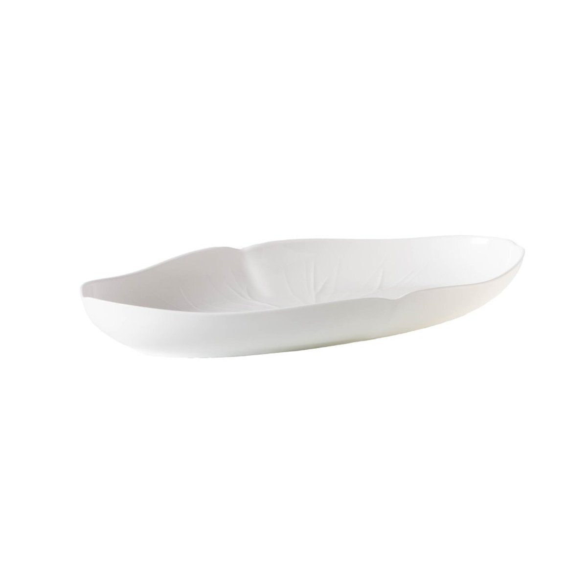 Plat ovale Dahlia 38x21 cm blanc, TABLE PASSION