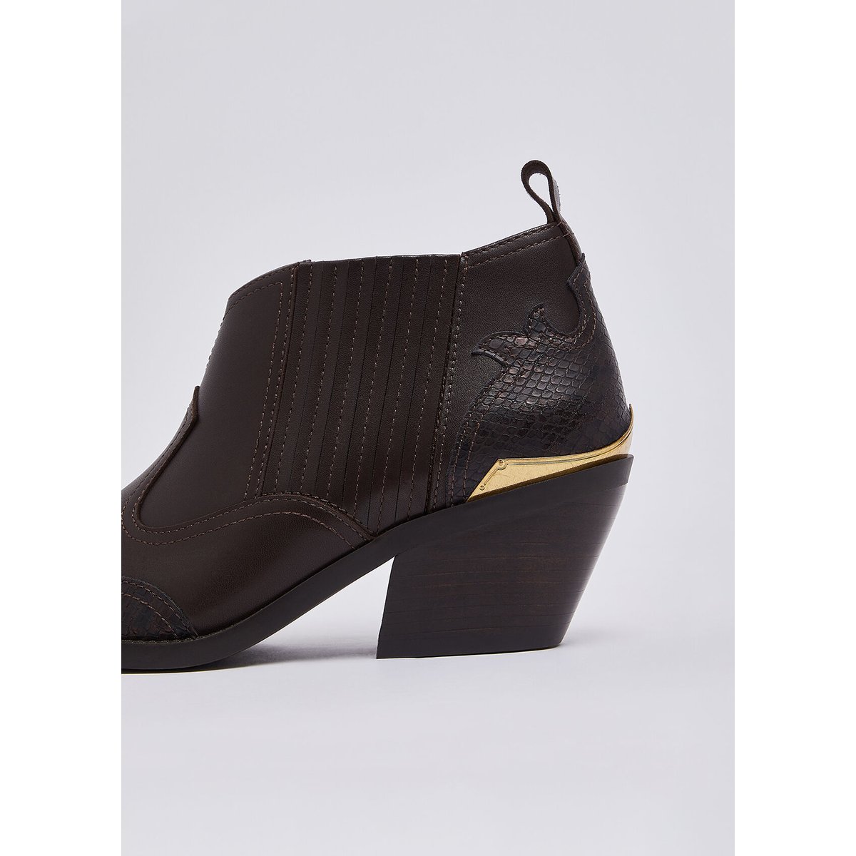 Bottines western avec imprimé python moka, LIU JO