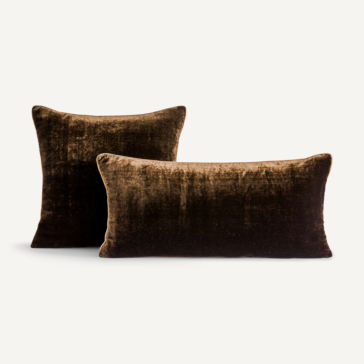 Coussin en panne de velours, Vezina brun, AM.PM