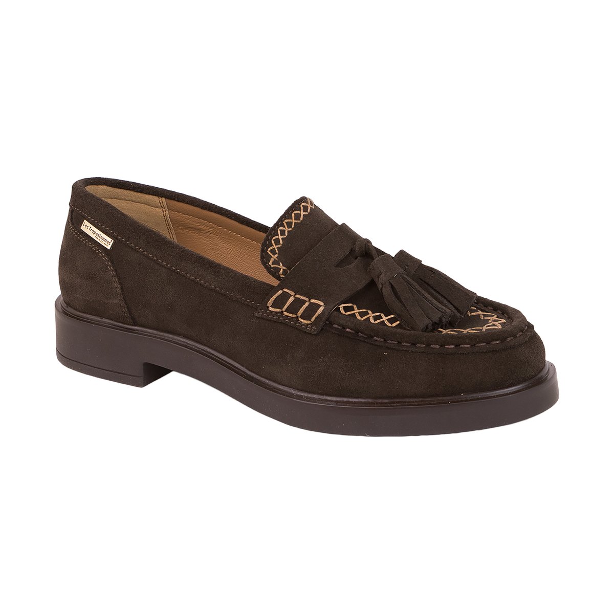 Moccassin Cuir Les Tropeziennes Zouzou chocolat, LES TROPEZIENNES PAR M.BELARBI
