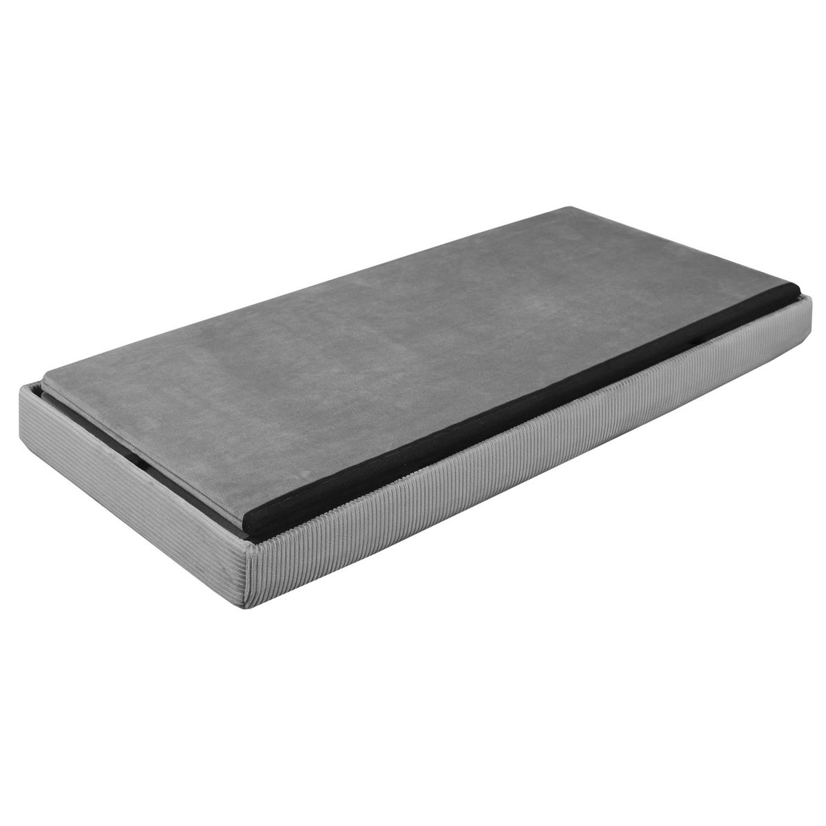 Coffre banc pliable design velours Giulia gris, EDEN