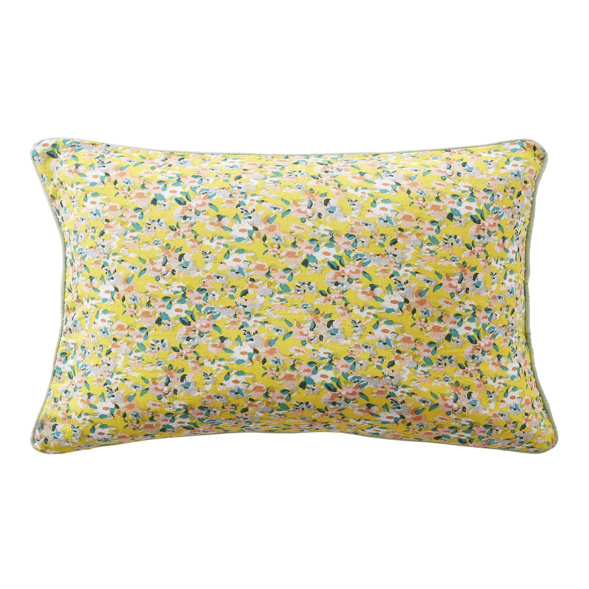 Coussin avec passepoil 40x60 cm Gaze de Coton Mam jaune, EDEN