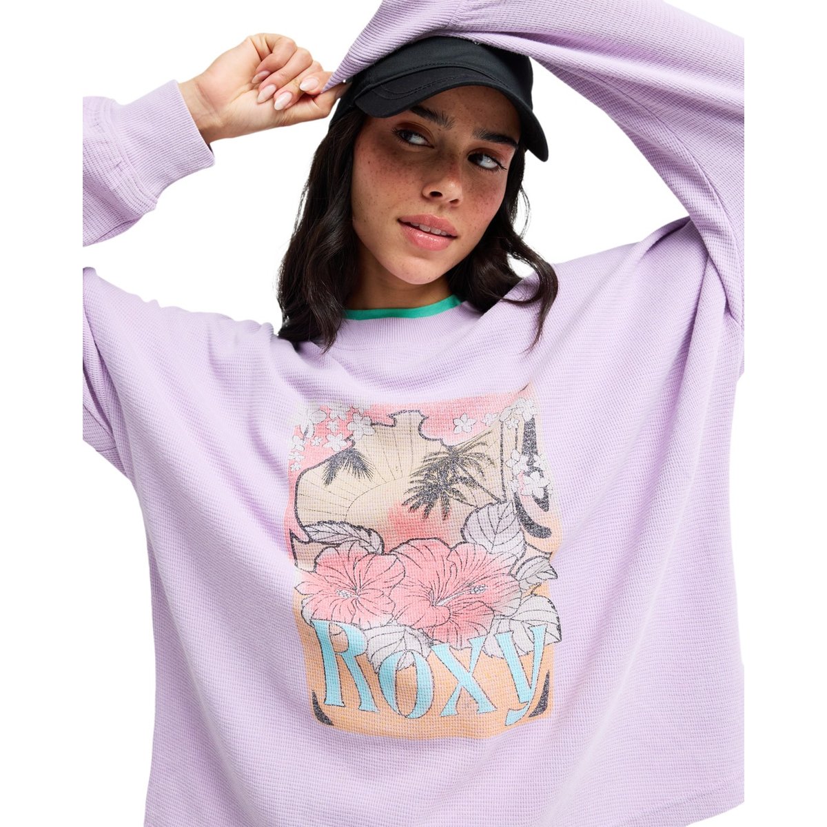 T-Shirt, manches longues, col rond, Uni. violet crocus petal, ROXY