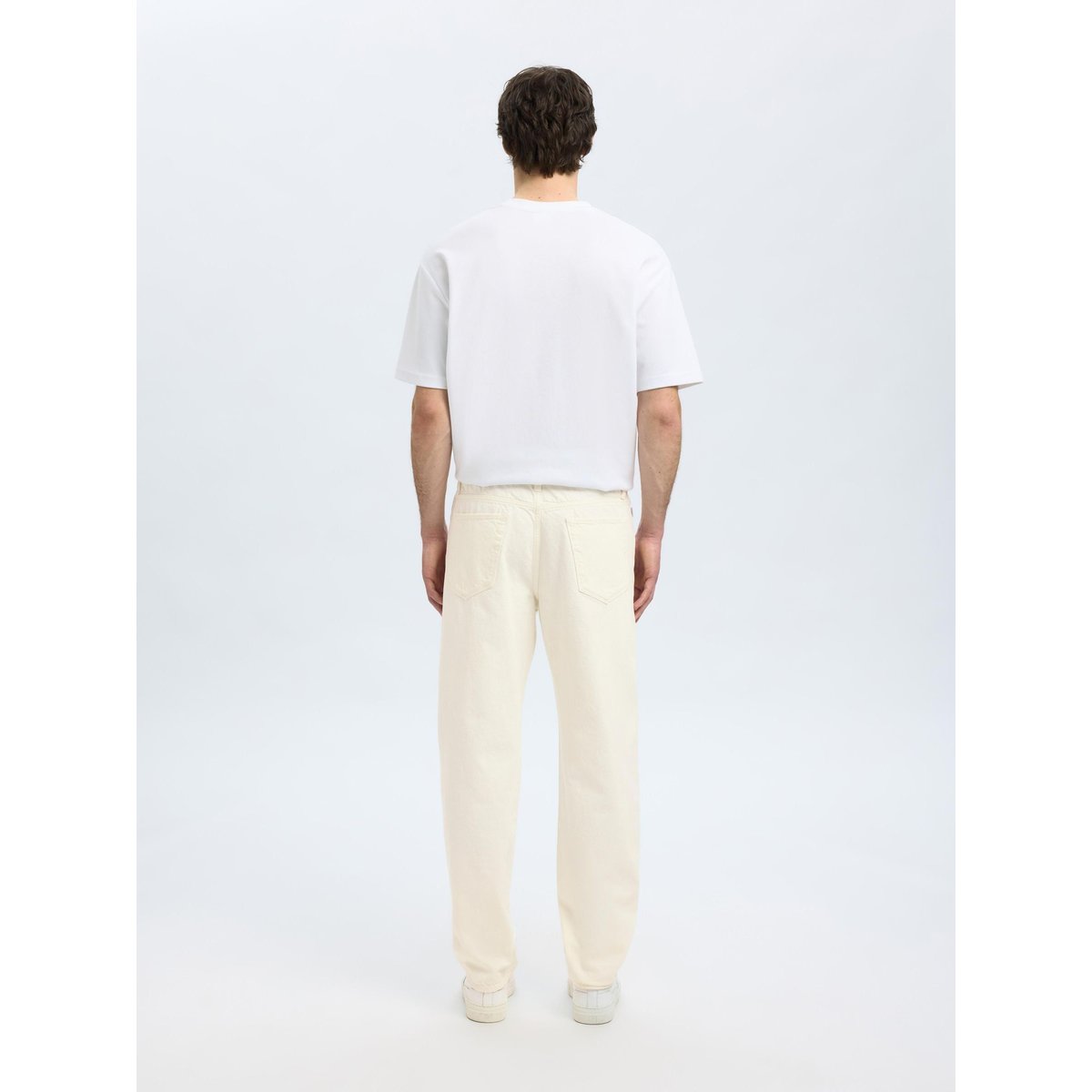 Jean Droit white denim, SELECTED