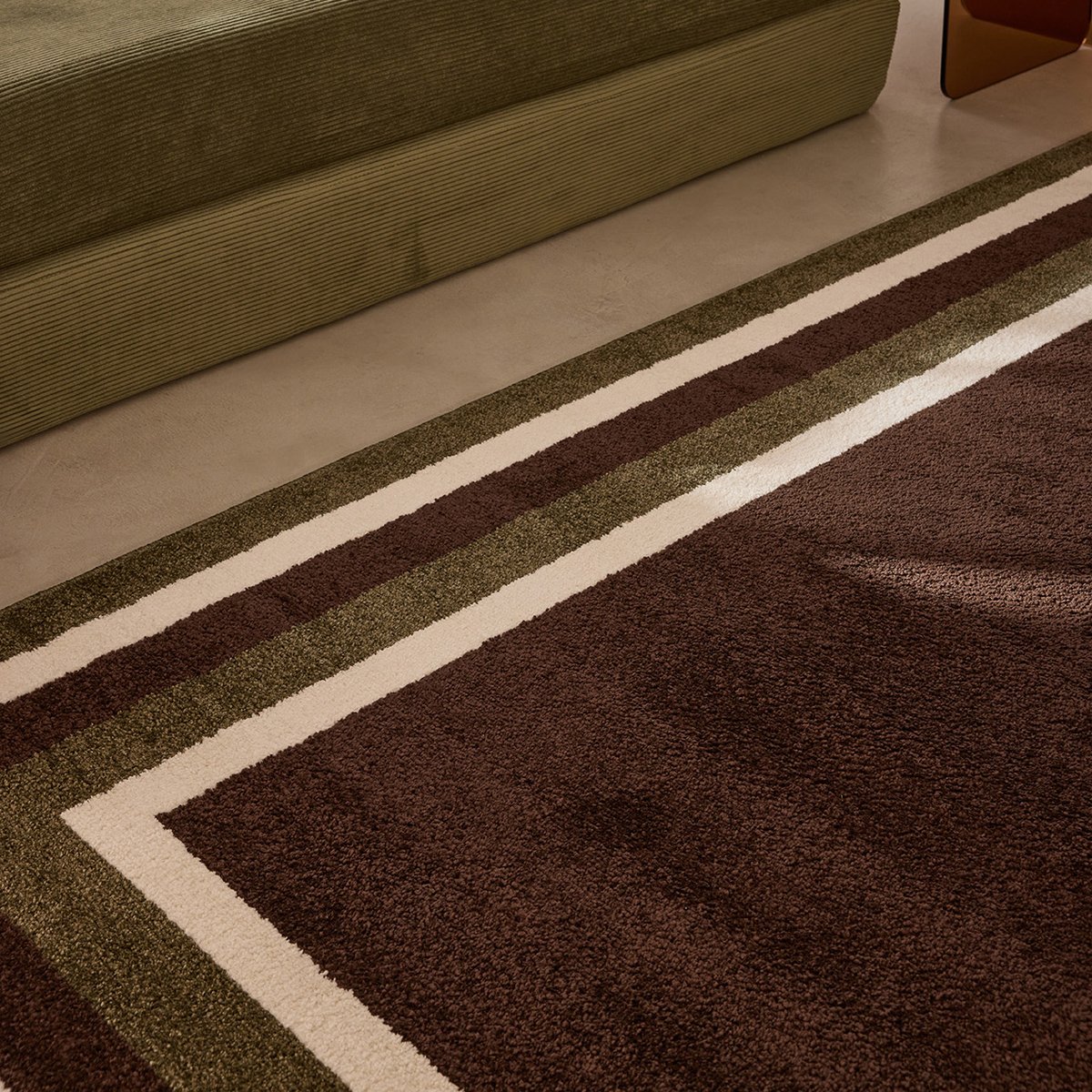 Tapis intérieur graphique rayé SANTAL marron, NAZAR RUGS