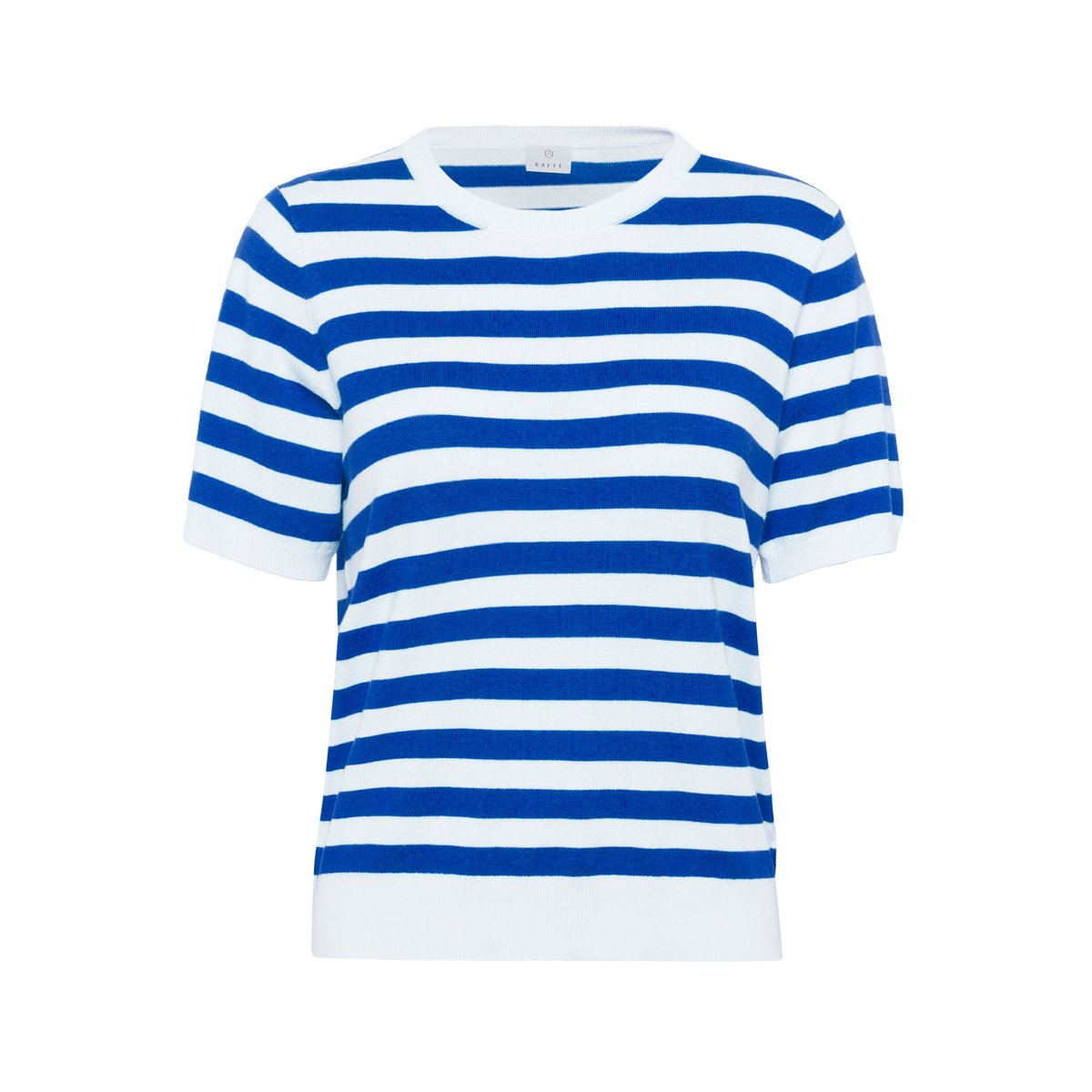 Knitted pullover blanc chalk/bleu surf the web stripes, KAFFE