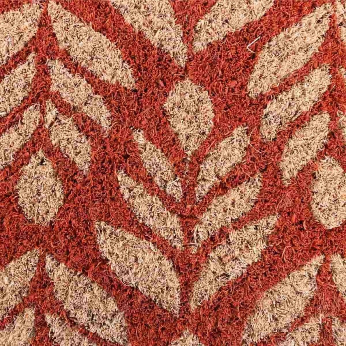 Paillasson coco imprimé zig zags 40x60cm marron, ORNAMI