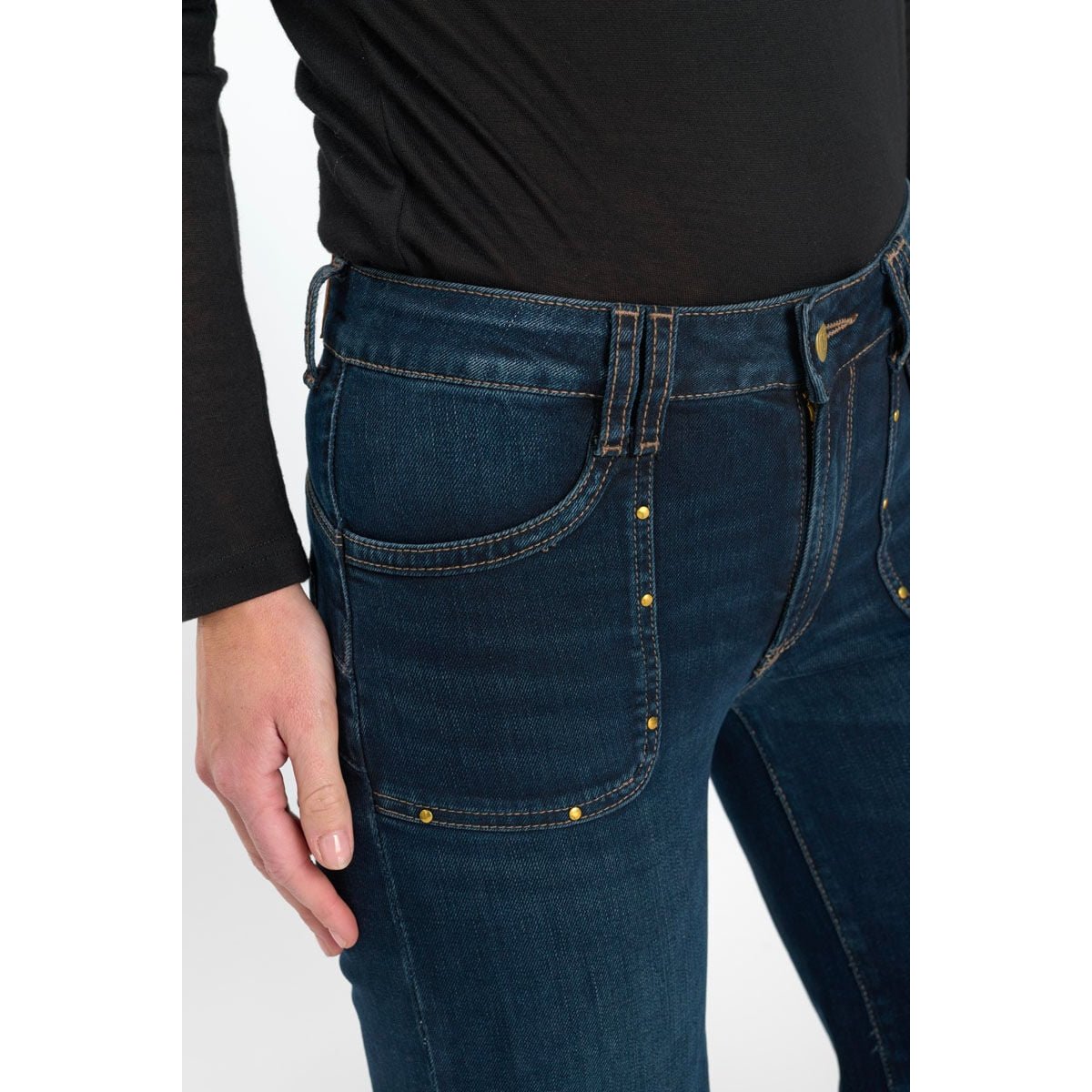 Jeans flare PULP high flare, longueur 34 blue / black, LE TEMPS DES CERISES