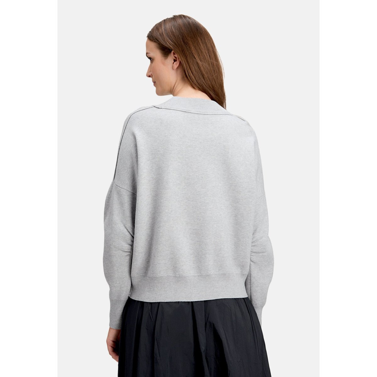 Pull-over en maille à encolure ronde gris clair, CARTOON