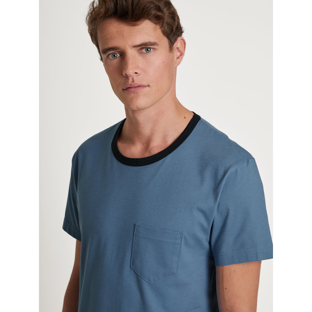 Pyjama court manches courtes Coton RELAX ESSENTIALS coronet blue, CALIDA