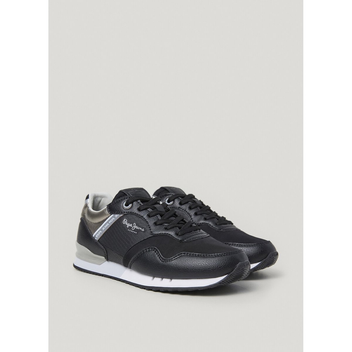 Baskets basses London Snake W noir, PEPE JEANS