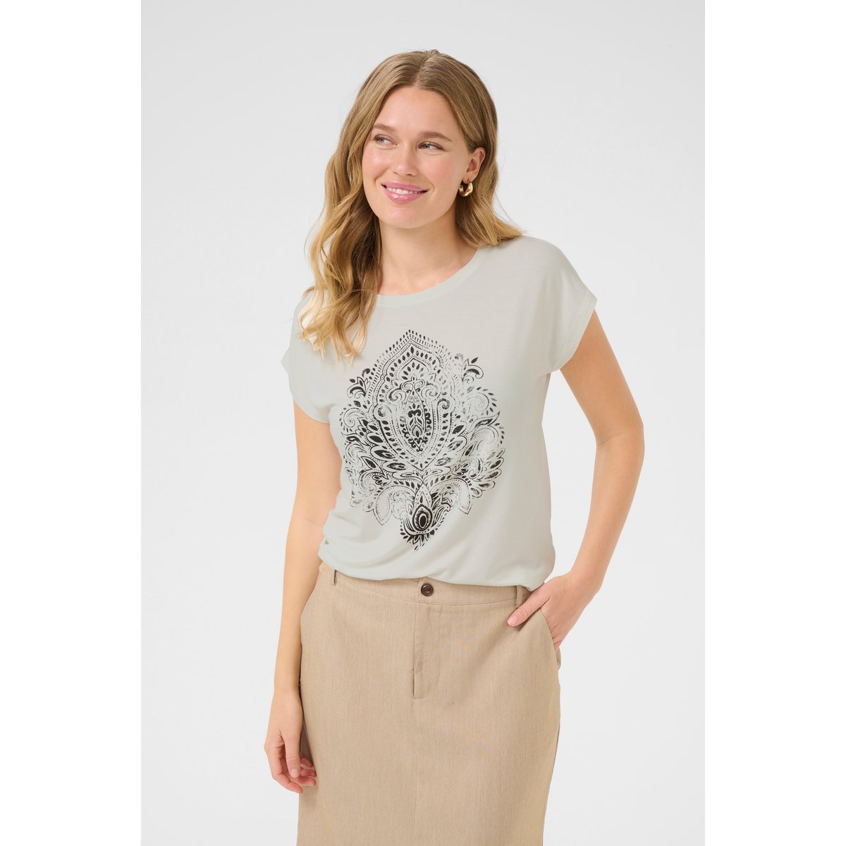 T-shirt à manches courtes blanc chalk, KAFFE