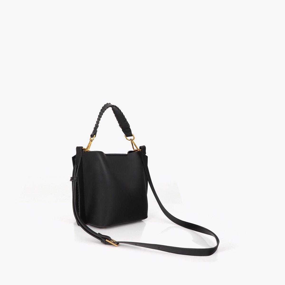 Sac à bandoulière avec chaine à logo léopard noir, LOLA CASADEMUNT