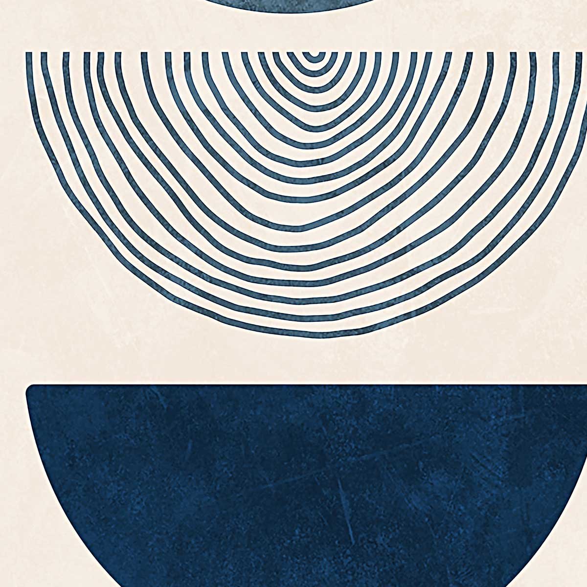 Affiche encadrée formes géométriques bleues affiche + cadre en métal - noir, HEXOA