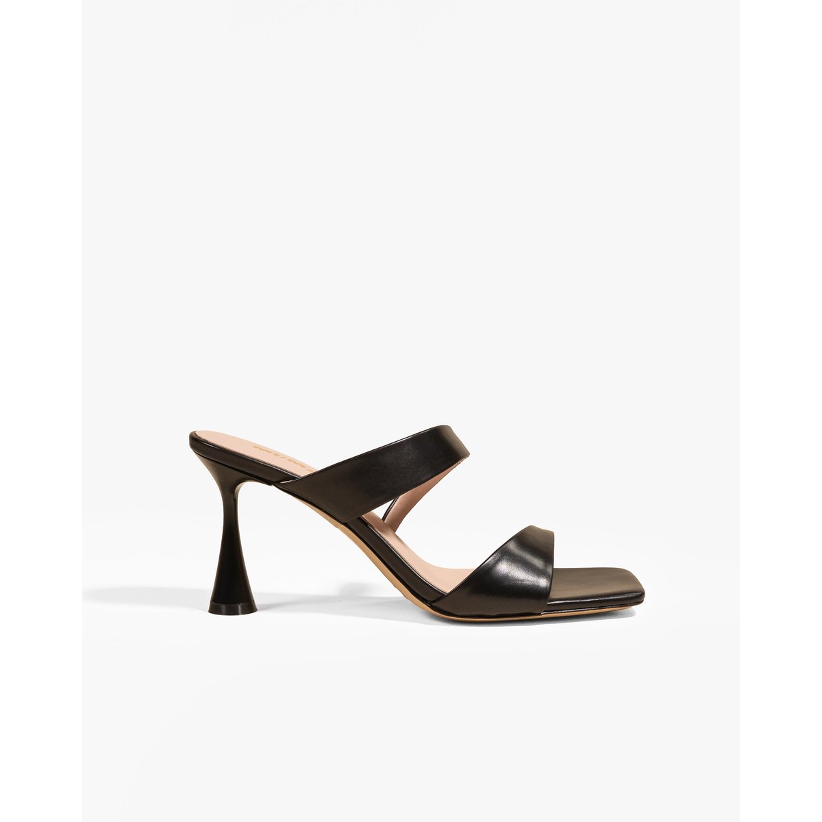 Mules à bout carré et brides asymétriques TARA noir, MI MAI