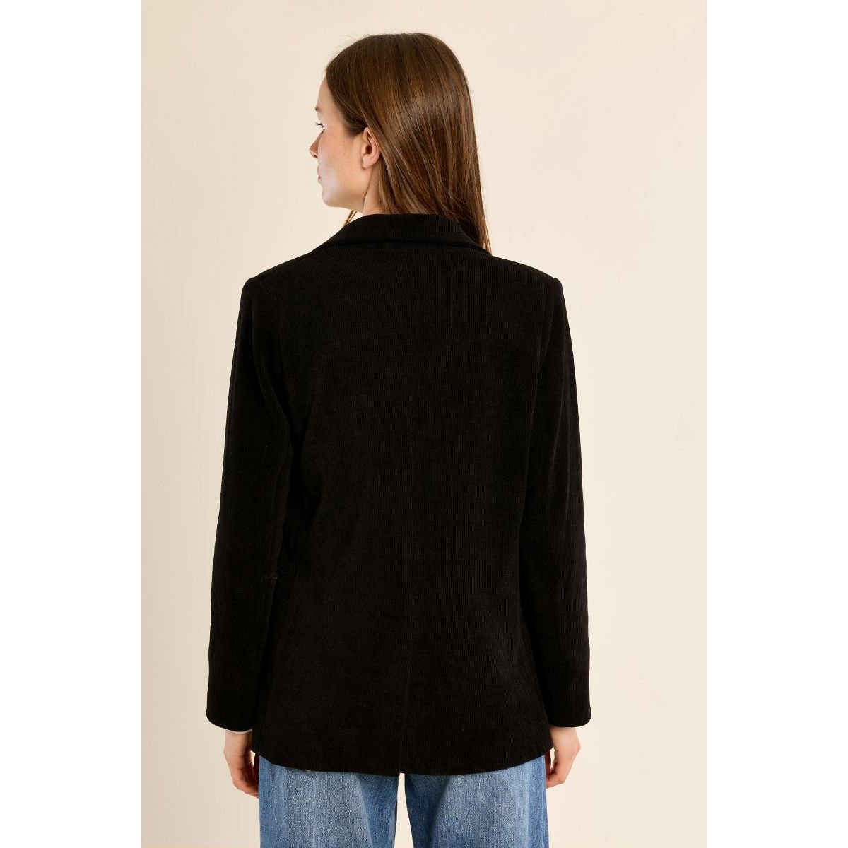 Blazer droit en velours noir, MOLLY BRACKEN