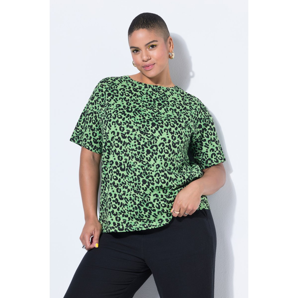 T-shirt oversize, imprimé léopard coloré vert pomme, STUDIO UNTOLD