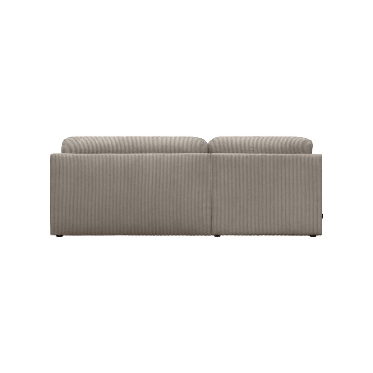 Banquette canapé d'angle gauche convertible 3 places velours côtelé avec coffre NELSON taupe, SWEEEK