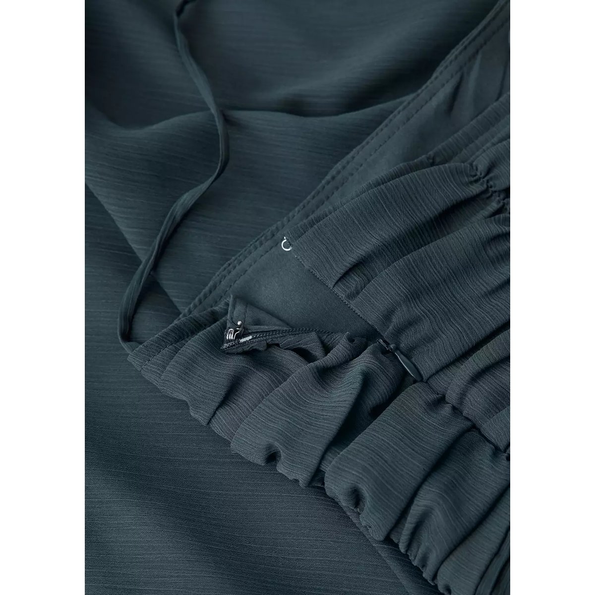 Robe à bretelles à panneau froncé gris anthracite, MANGO TEEN