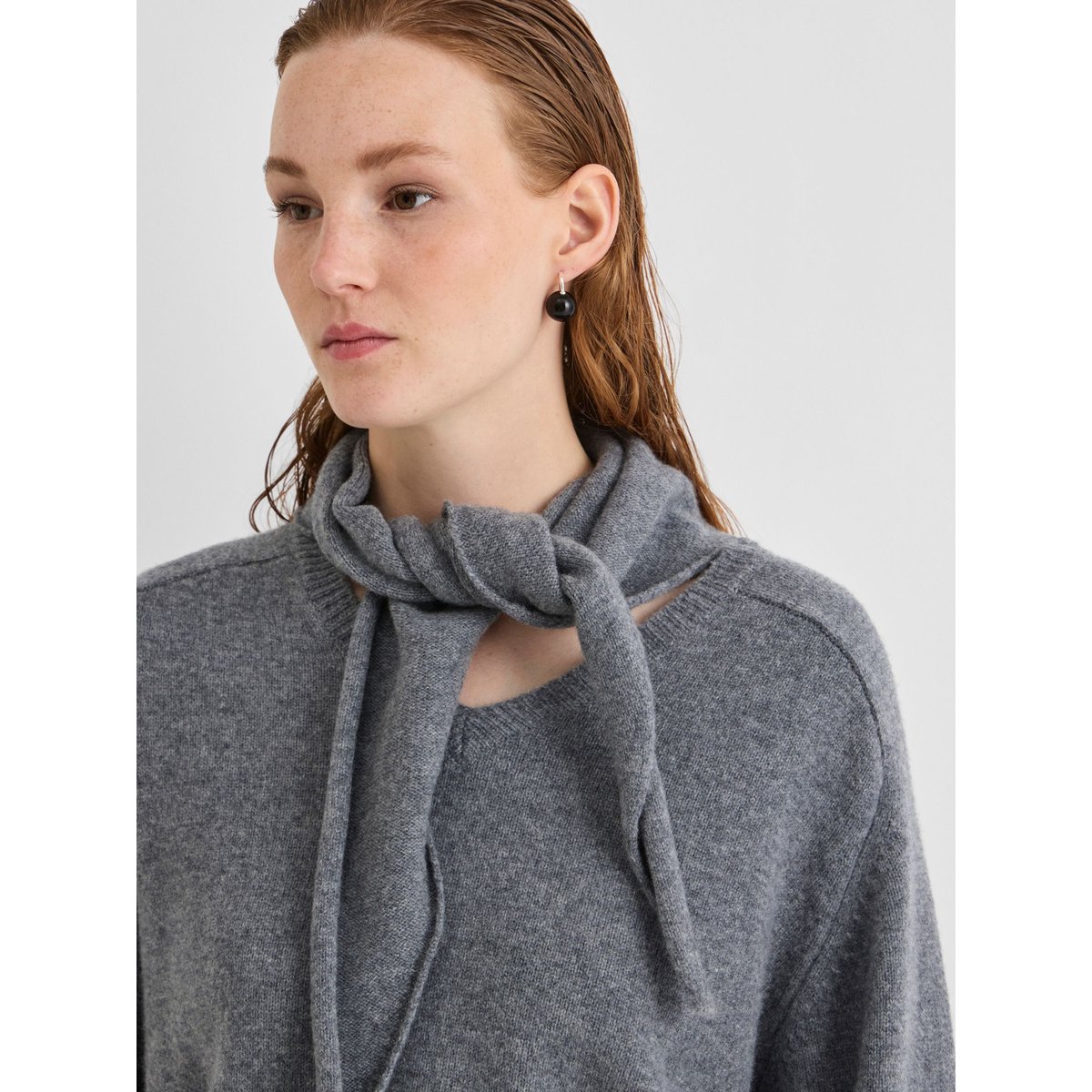 Pull En Maille gris - dark grey melange1, ROUGE EDIT